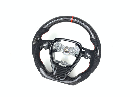 FOR 2018-2024 TOYOTA CAMRY CARBON FIBER & LEATHER STEERING WHEEL