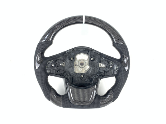 FOR 2019-2026 TOYOTA SUPRA CARBON FIBER & LEATHER STEERING WHEEL