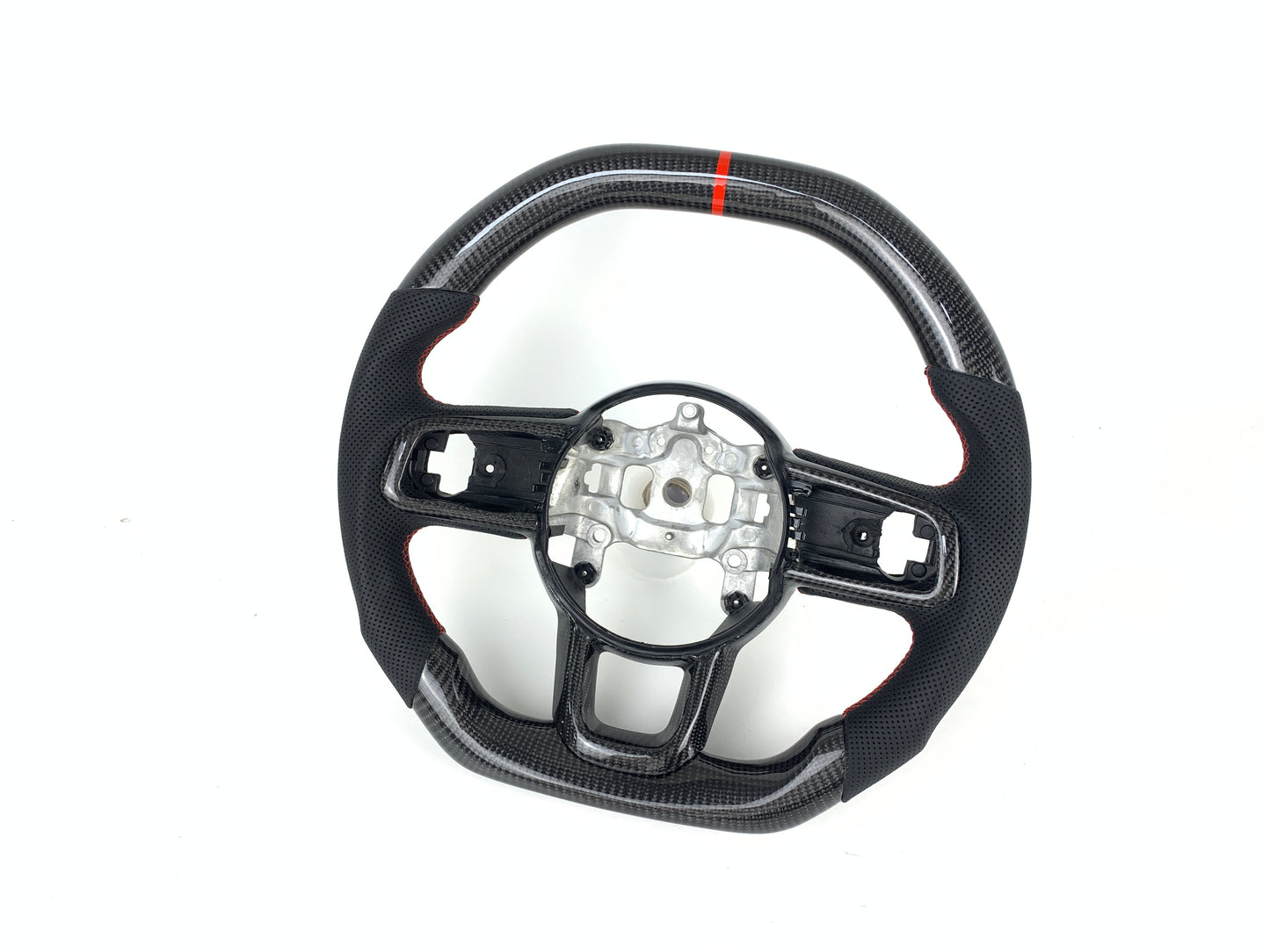 FOR 2018-2023 JEEP WRANGLER JL GLADIATOR CARBON FIBER & LEATHER STEERING WHEEL