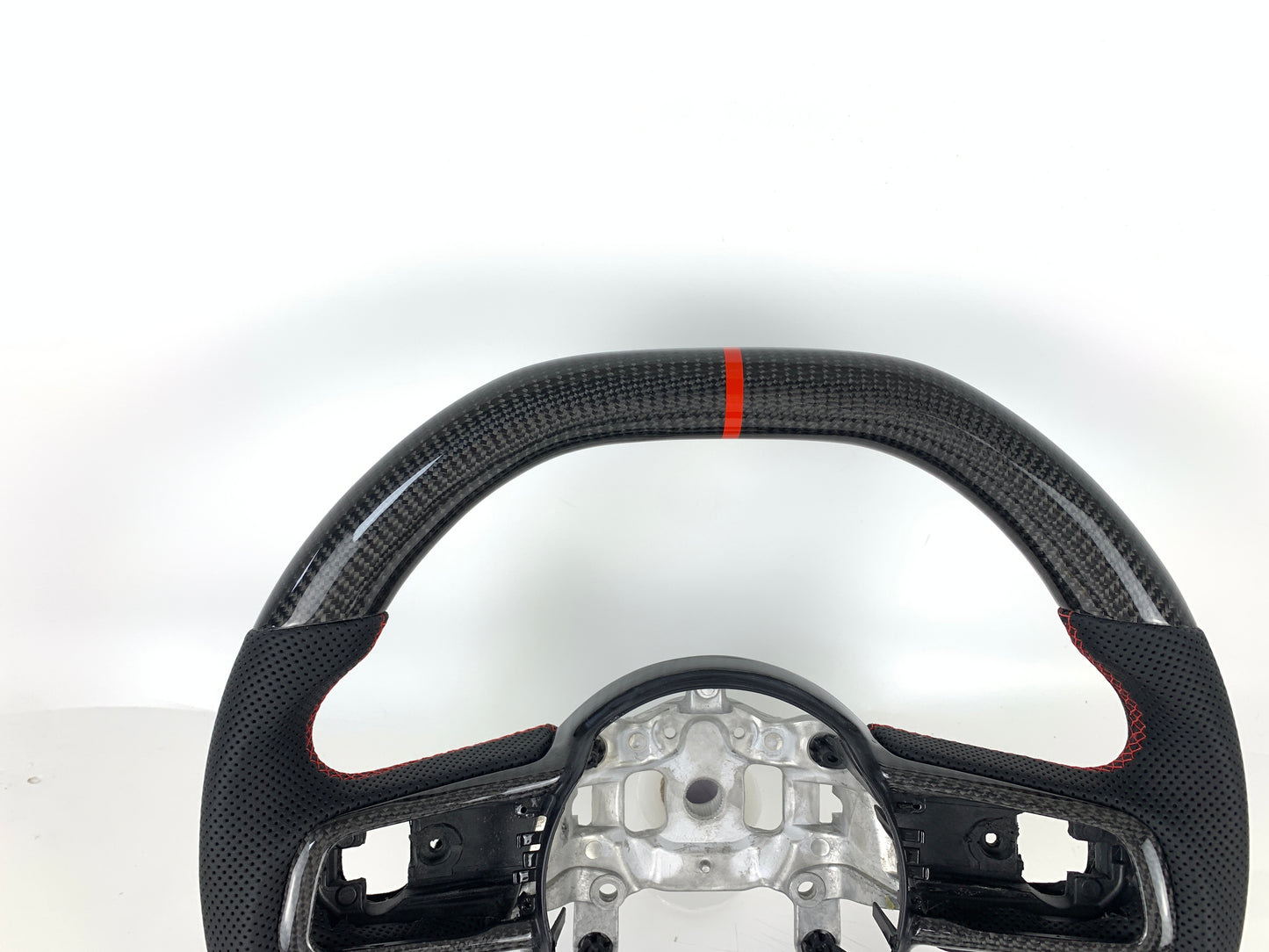 FOR 2018-2023 JEEP WRANGLER JL GLADIATOR CARBON FIBER & LEATHER STEERING WHEEL
