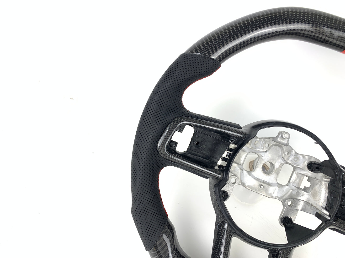 FOR 2018-2023 JEEP WRANGLER JL GLADIATOR CARBON FIBER & LEATHER STEERING WHEEL