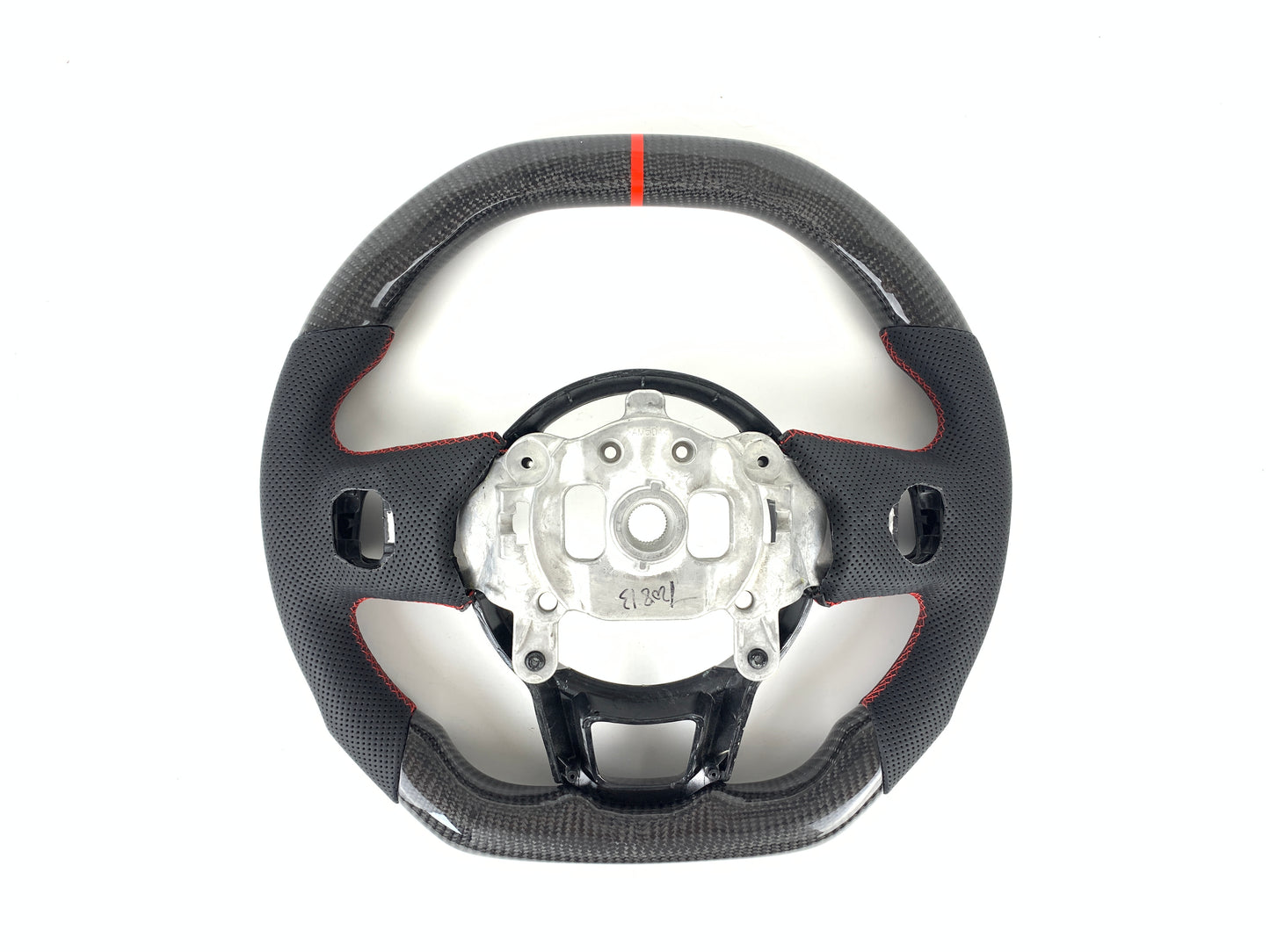 FOR 2018-2023 JEEP WRANGLER JL GLADIATOR CARBON FIBER & LEATHER STEERING WHEEL