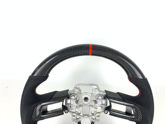 FOR 2018-2023 FORD MUSTANG CARBON FIBER & LEATHER STEERING WHEEL