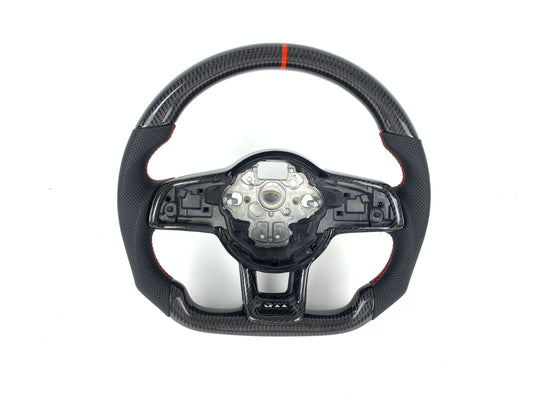 FOR 2013-2020 VOLKSWAGEN MK7 CARBON FIBER & LEATHER STEERING WHEEL