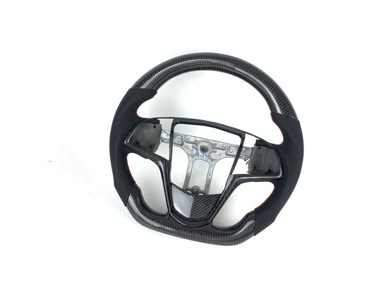 FOR 2013-2019 CADILLAC ATS/ATS V CARBON FIBER & LEATHER STEERING WHEEL