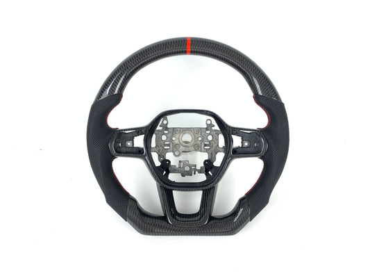 FOR 2022-2024 HONDA CIVIC CARBON FIBER & LEATHER STEERING WHEEL