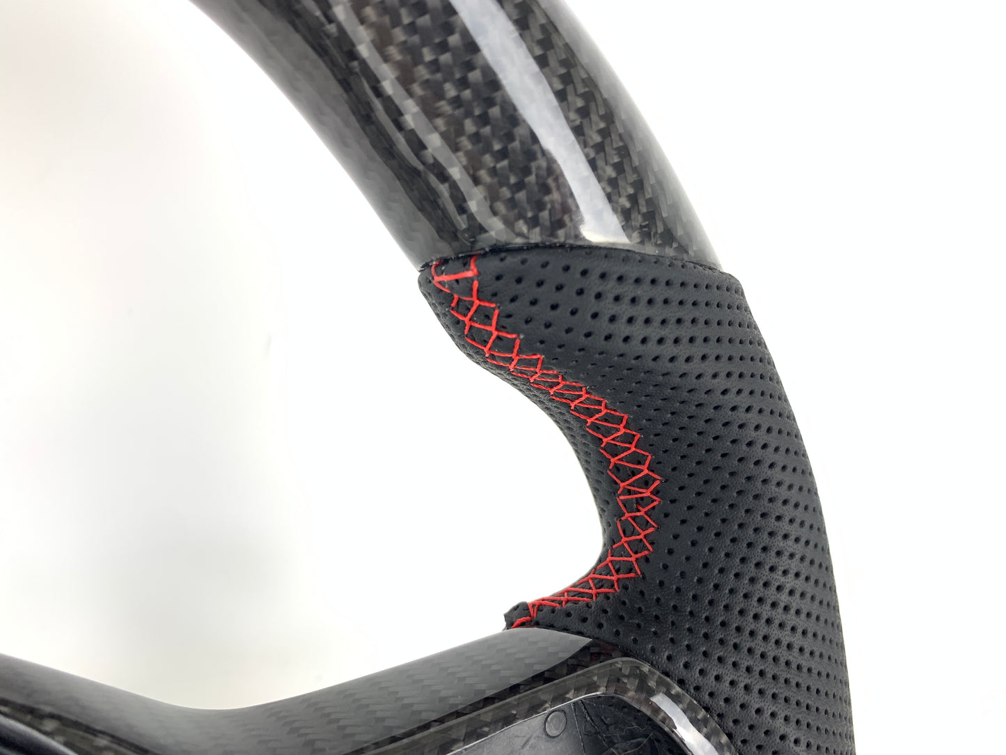 FOR 2022-2024 HONDA CIVIC CARBON FIBER & LEATHER STEERING WHEEL