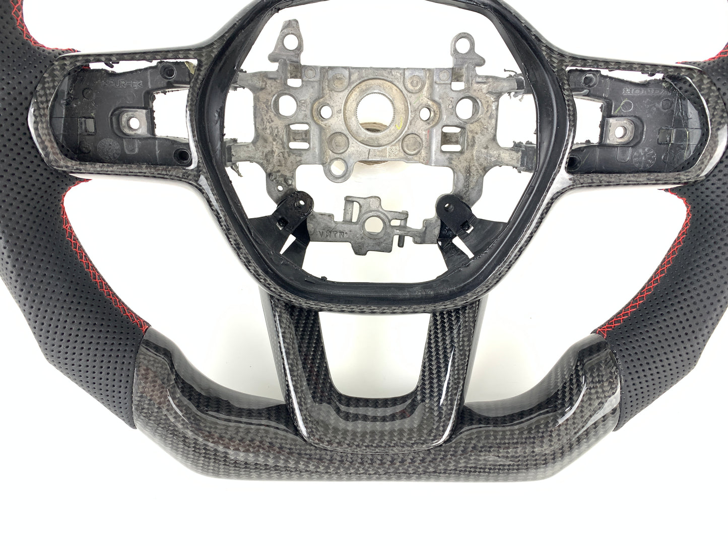 FOR 2022-2024 HONDA CIVIC CARBON FIBER & LEATHER STEERING WHEEL
