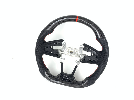 FOR 2016-2021 HONDA CIVIC CARBON FIBER & LEATHER STEERING WHEEL