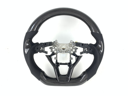 FOR 2018-2022 HONDA ACCORD CARBON FIBER & LEATHER STEERING WHEEL