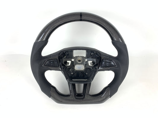 FOR 2015-2018 FORD FOCUS MK3/RS/ST CARBON FIBER & LEATHER STEERING WHEEL