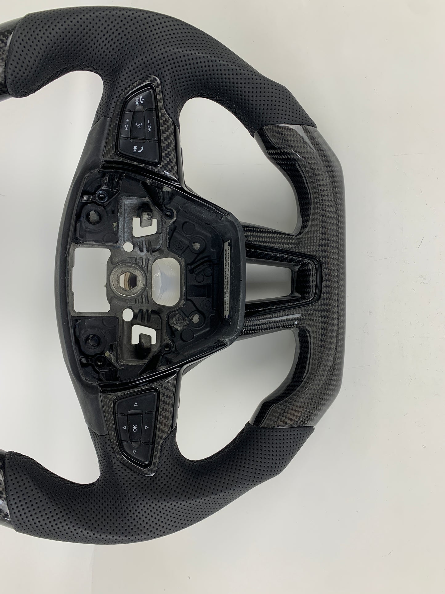FOR 2015-2018 FORD FOCUS MK3/RS/ST CARBON FIBER & LEATHER STEERING WHEEL