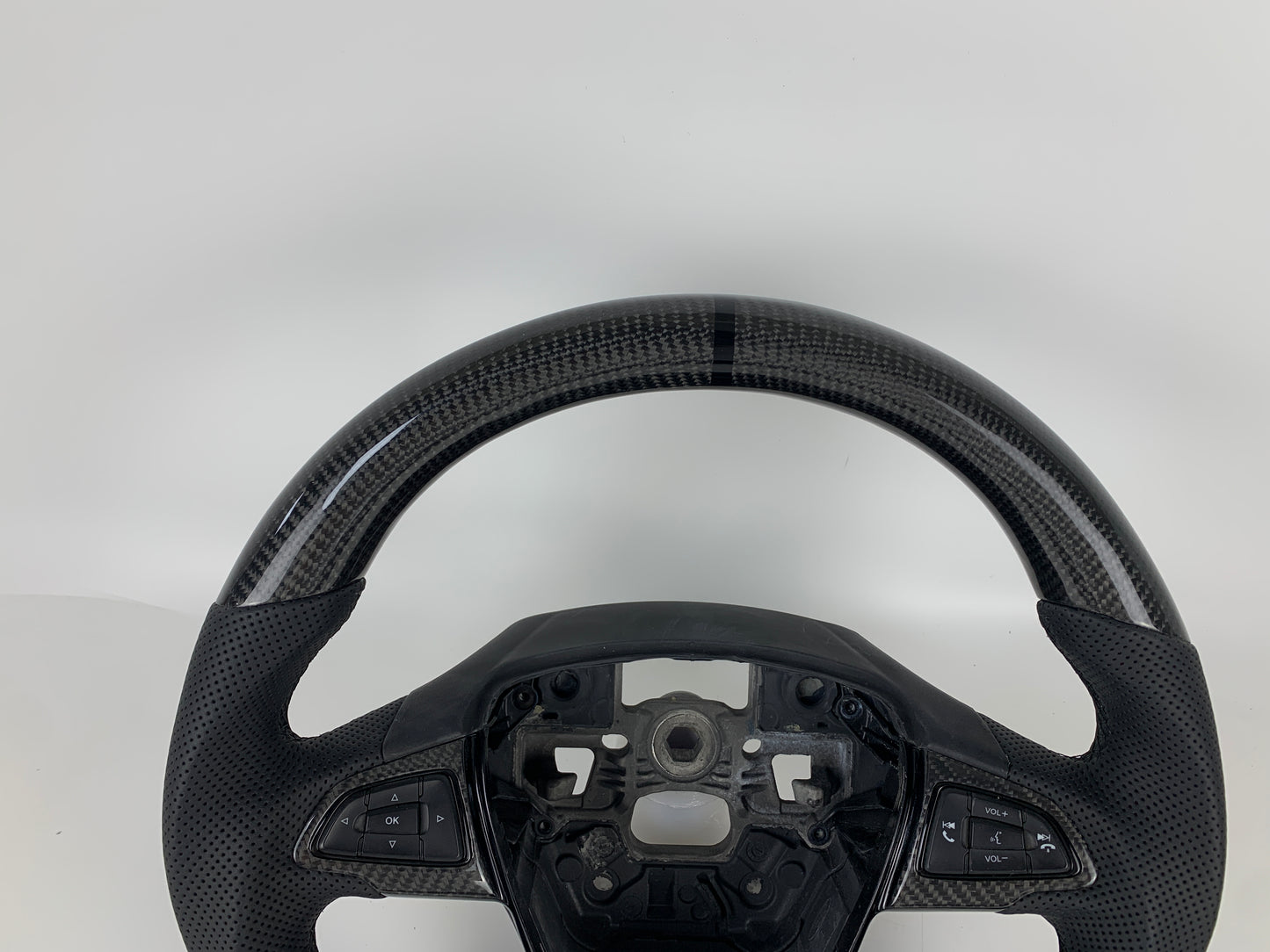 FOR 2015-2018 FORD FOCUS MK3/RS/ST CARBON FIBER & LEATHER STEERING WHEEL