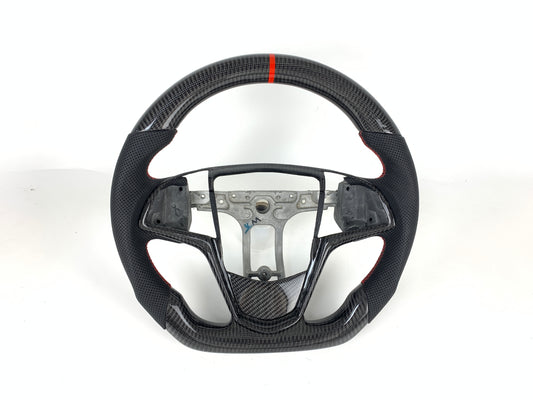 FOR 2013-2019 CADILLAC ATS CARBON FIBER & LEATHER STEERING WHEEL
