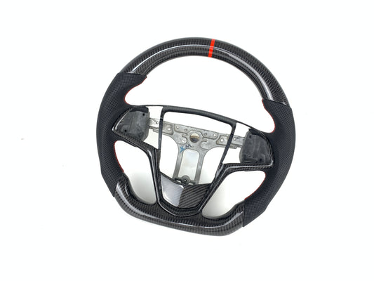 FOR 2013-2019 CADILLAC ATS CARBON FIBER & LEATHER STEERING WHEEL