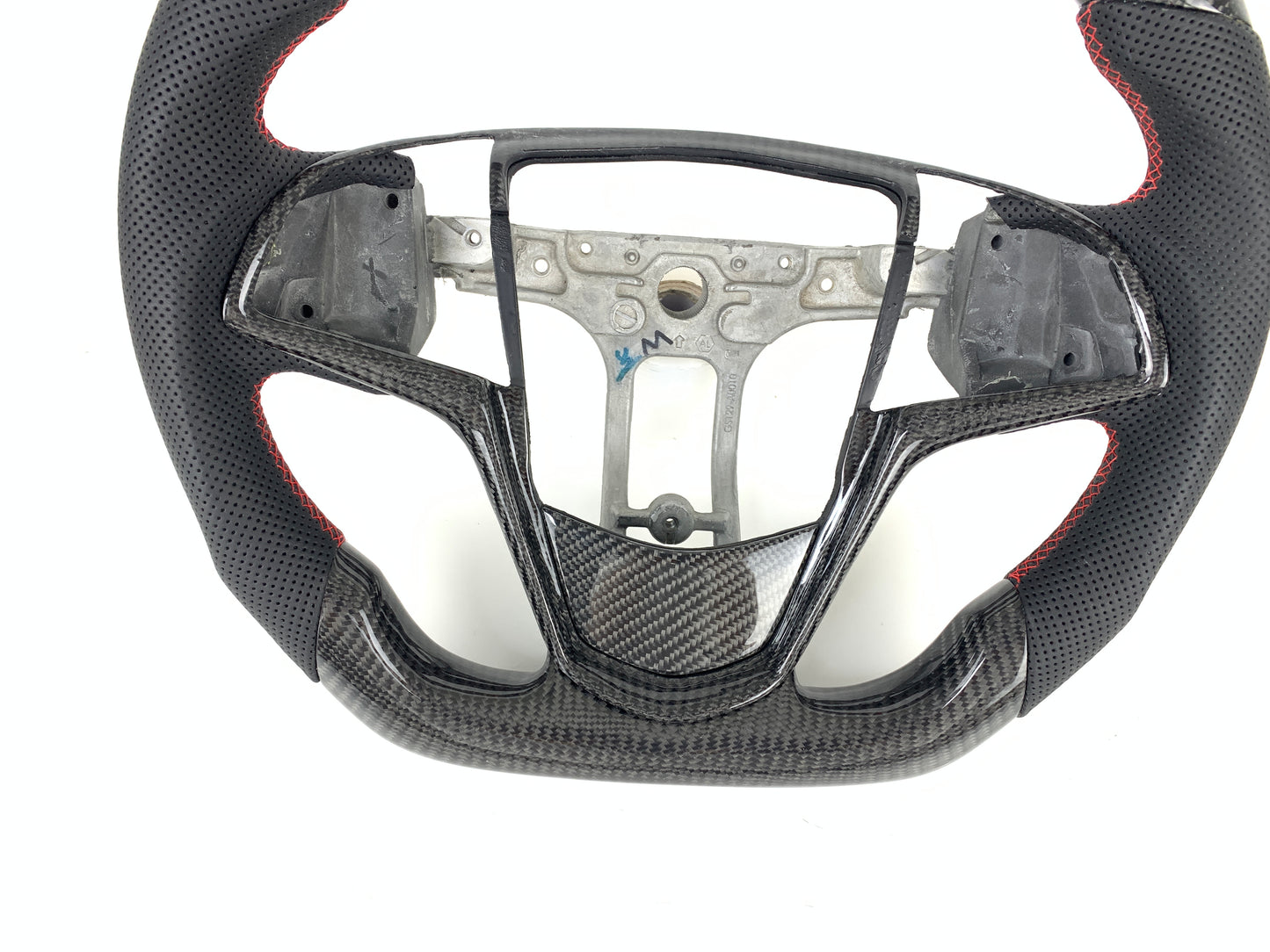 FOR 2013-2019 CADILLAC ATS CARBON FIBER & LEATHER STEERING WHEEL