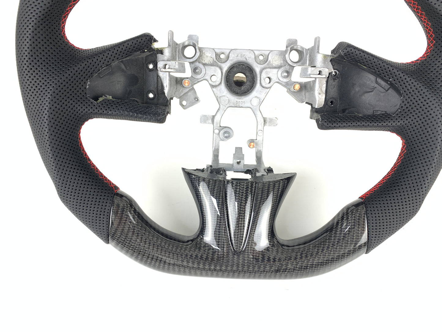 FOR 2013-2017 INFINITI Q50 CARBON FIBER & LEATHER STEERING WHEEL