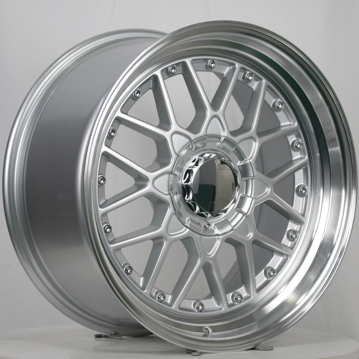 BTS-03 | Silver Machined Lip + Chrome Rivets wheels