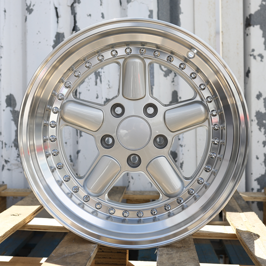 17x10" Silver w/ Machined Lip AC Schnitzer Type 1 Style Wheels (5x120) Fits BMW