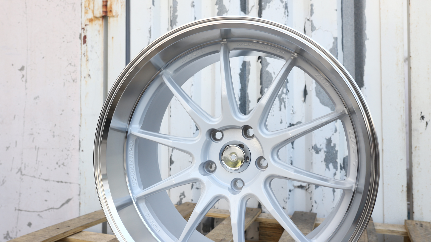19x10.5" Gloss White Machine Lip Wheels (5x113)