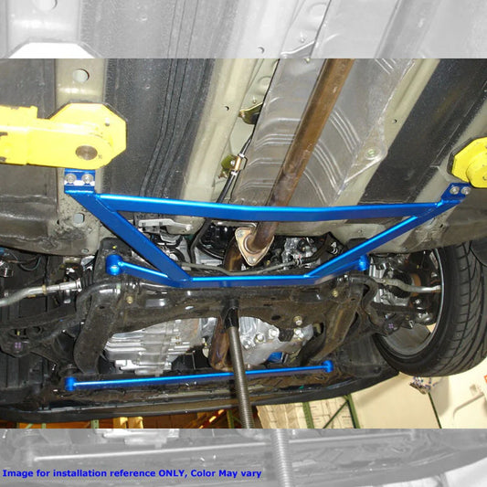 Megan Racing Front Lower Subframe H-Bracket Brace Bar For 06-11 Honda Civic - Blue - SB-HBHC06B