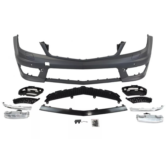FOR 2012-2014 MERCEDES BENZ W204 C CLASS, C63 AMG STYLE FRONT BUMPER W/ PDC