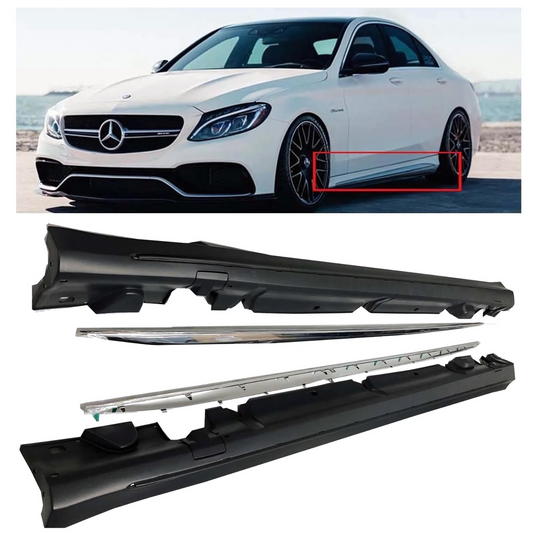 FOR 2015-2021 MERCEDES-BENZ W205 C CLASS & C63 SEDAN/COUPE AMG STYLE SIDE SKIRT ROCKER PANEL