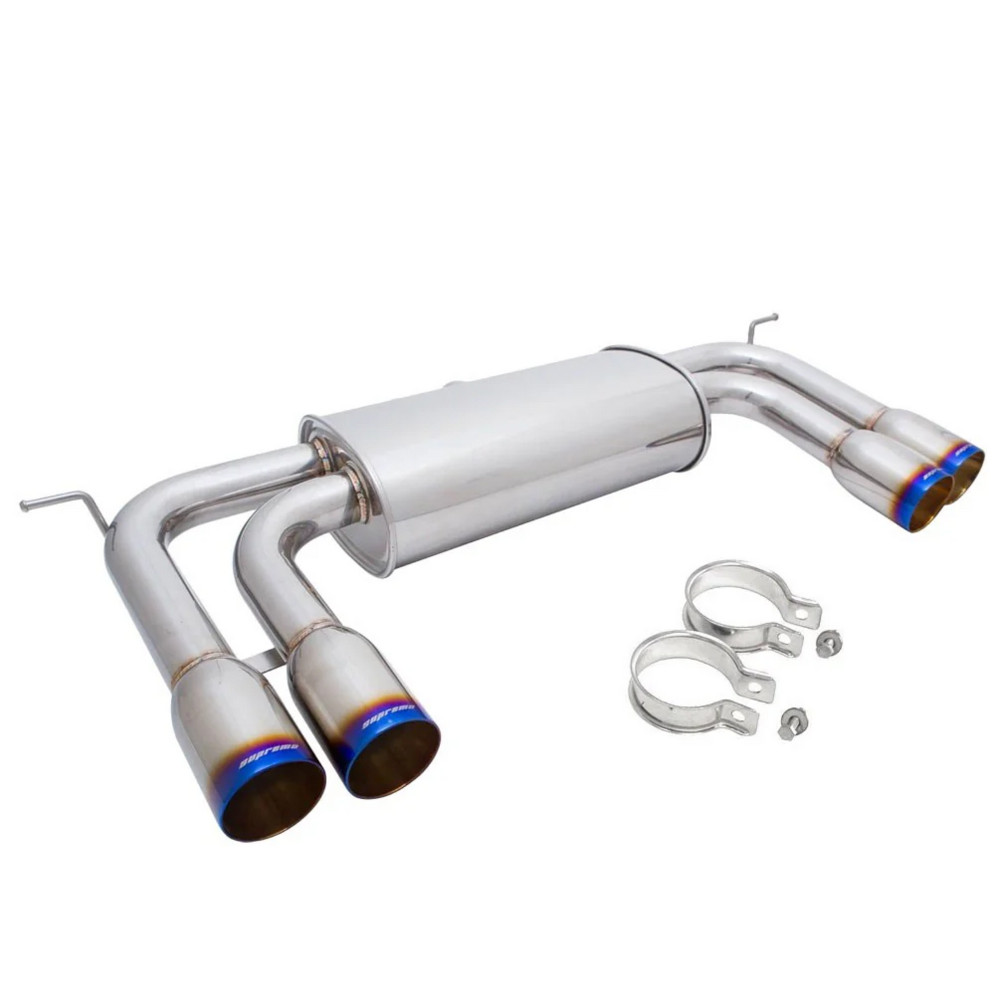 Megan Racing Supremo Axle Back Exhaust System Burnt Blue Tips for 10-14 BMW X5M/X6M