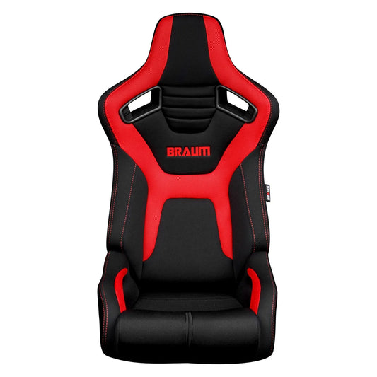 BRAUM Elite-R Racing Seats (Reclining - Black & Red Cloth) BRR1R-BFRD
