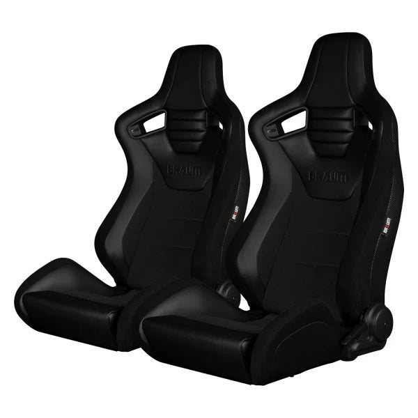 BRAUM Elite S Racing Seats (Reclinable - Black Leatherette) Black Cloth / Blue Cloth / Red Cloth / Red Plaid / Gray Plaid