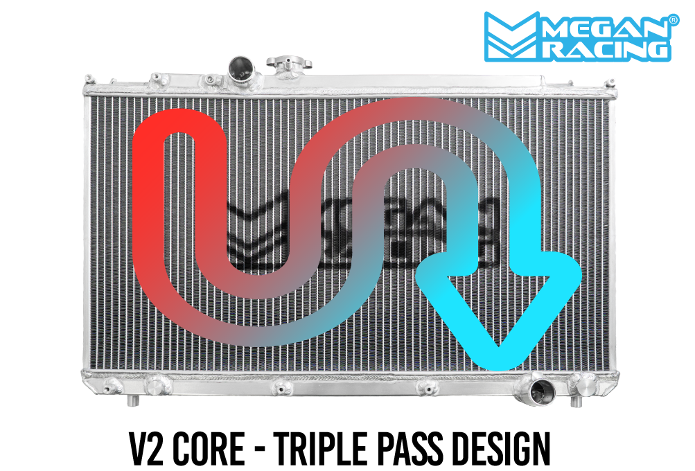Megan Racing Performance Aluminum "Triple Pass" Radiator w/Cap For 2000-2005 Lexus IS300 XE10