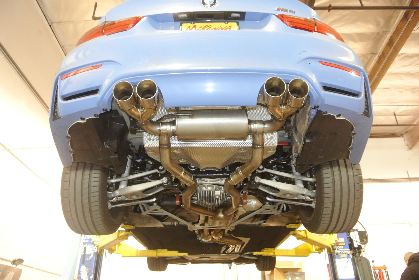 Megan Racing Supremo Axle Back Exhaust System Raw Metal Tips for 15-20 BMW M3 F80/M4 F82