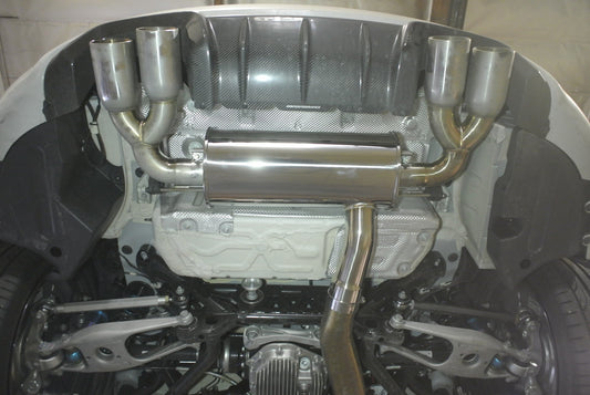 Megan Racing Supremo Axle Back Exhaust System Black Chrome Quad Rolled Tips for 16-18 BMW M2 F87 N55 3.0L N55B30T0 Turbo