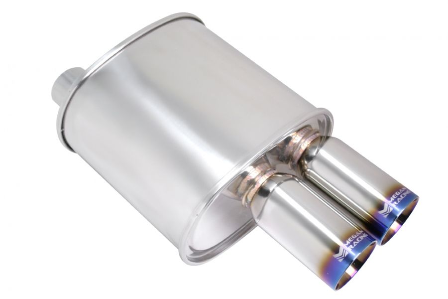 Megan Racing Universal Exhaust F-RT Dual Burnt Tip Muffler - MR-MU-FRT-2-VO