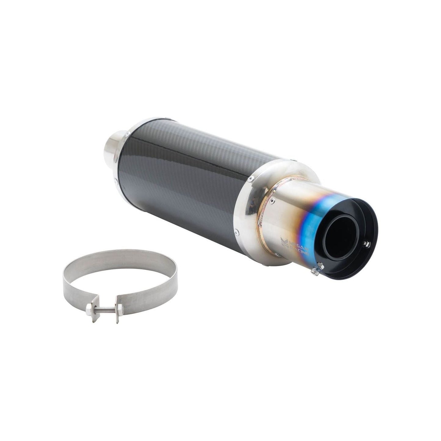 Megan Racing Black M-SpecII Weld-on Muffler Titanium Flat Tip w/Silencer