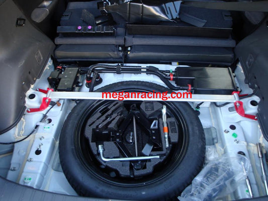 Megan Racing Rear Upper Polish Race Spec Strut Bar For 08-14 Subaru Impreza WRX WRX STI