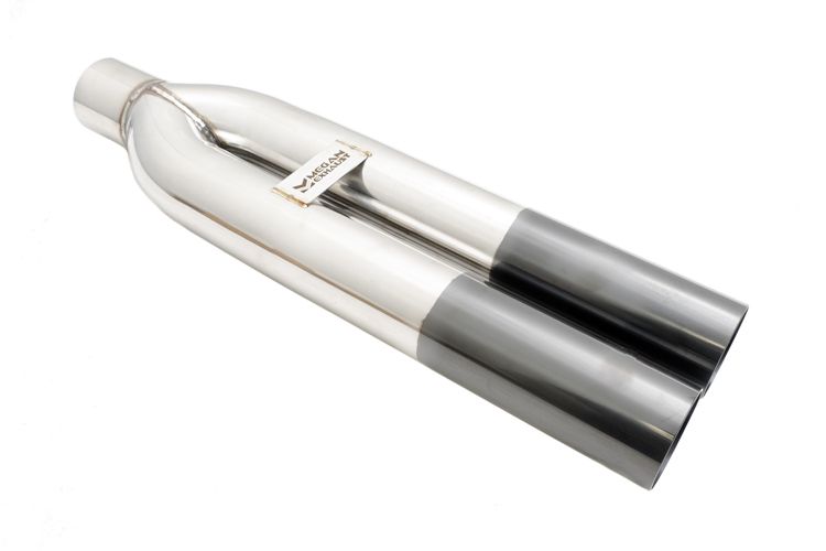 Megan Racing Stainless 3" VIP Dual/Straight Cut Blast Style Exhaust Muffler Black Tip