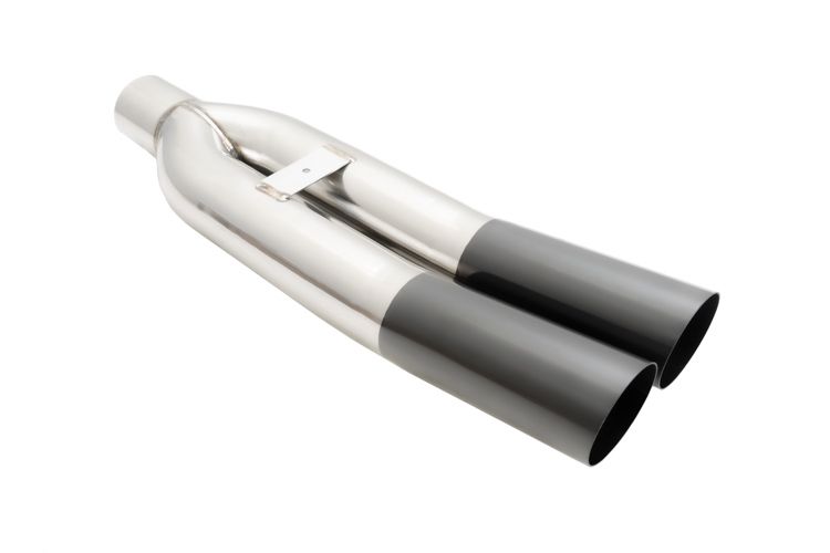 Megan Racing Universal Dual 3" VIP Exhaust Tip "Blast Pipe" Style (weld-on) - Angled Cut - Black Chrome Tip - MR-UT-D3BC-V2