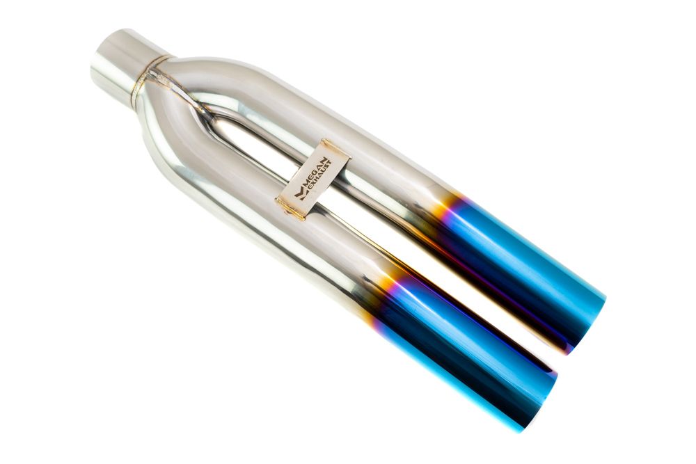Megan Racing Universal 3" VIP Exhaust Tip "Blast Pipe" Style (weld-on) - Angled - Blue Tip - MR-UT-D3-BT-V2