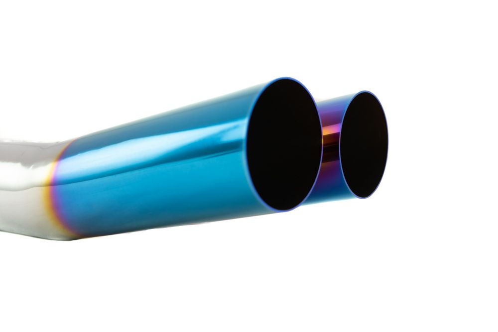 Megan Racing Universal 3" VIP Exhaust Tip "Blast Pipe" Style (weld-on) - Angled - Blue Tip - MR-UT-D3-BT-V2