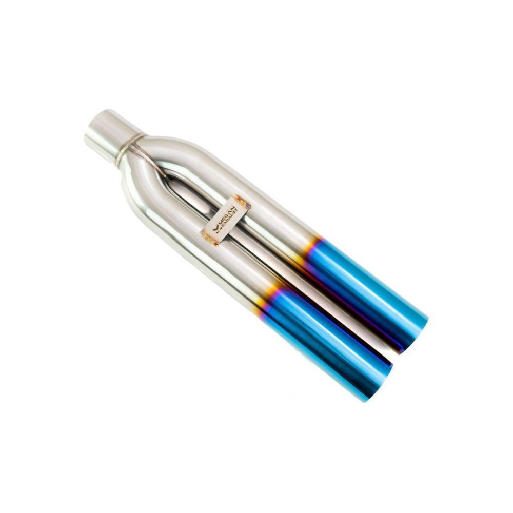 Megan Racing 3" Dual Pipe Straight Burnt Blue Universal VIP Blast Exhaust Muffler Tip