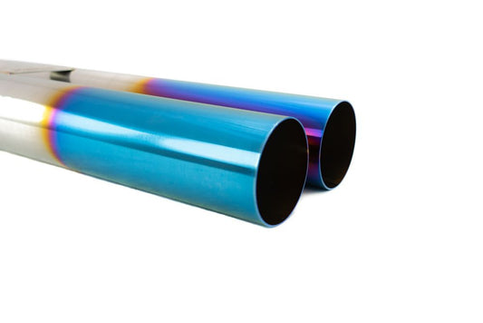 Megan Racing 3" Dual Pipe Straight Burnt Blue Universal VIP Blast Exhaust Muffler Tip