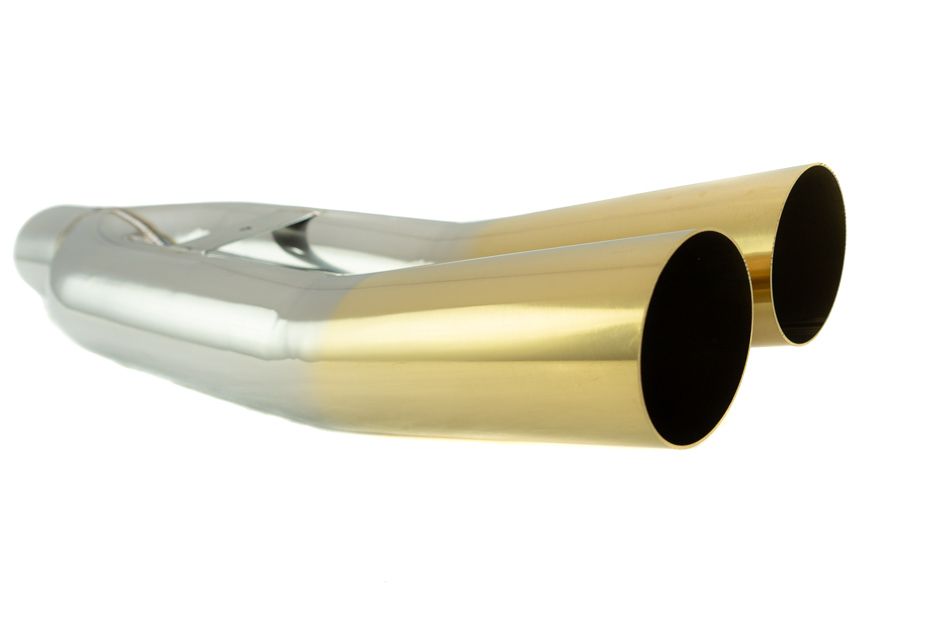 Megan Racing Universal 3" VIP Exhaust Tip "Blast Pipe" Style (weld-on) - Angled - Gold Tip - MR-UT-D3GD-V2