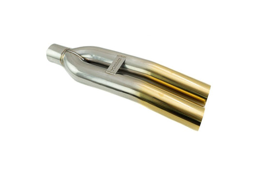 Megan Racing 3" Dual Pipe Angled Cut Burnt Gold Universal VIP Blast Exhaust Muffler Tip