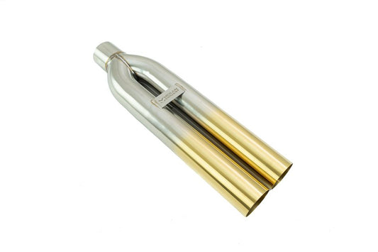 Megan Racing 3" Dual Pipe Straight Burnt Gold Universal VIP Blast Exhaust Muffler Tip