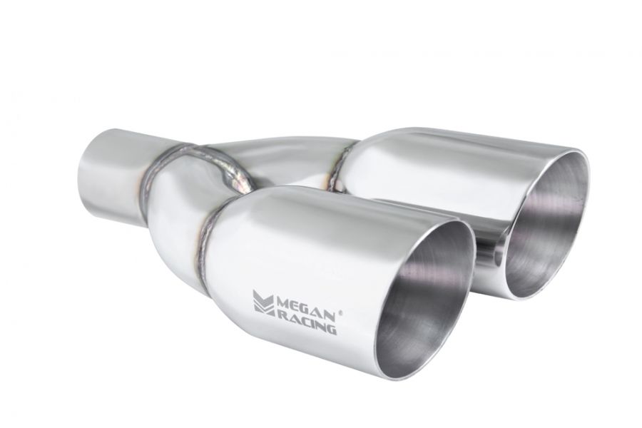 Megan Racing Universal Twin Stainless Steel Chrome 3.5-Inch Tips (2.5-Inch Piping) - Driver Side