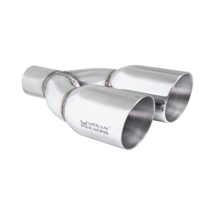 Megan Racing 3.5" Dual Tips Round Slanted Universal Muffler Tip Driver Side