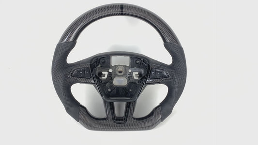 FOR 2015-2018 FORD FOCUS MK3/RS/ST CARBON FIBER & LEATHER STEERING WHEEL