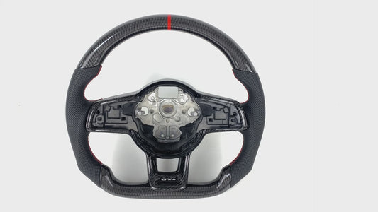 FOR 2013-2020 VOLKSWAGEN MK7 CARBON FIBER & LEATHER STEERING WHEEL