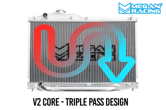 Megan Performance Aluminum "Triple Pass" Radiator w/Cap For 2000-2009 Honda S2000 AP1 AP2 S2K